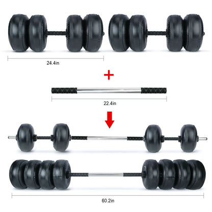 Su Dolu 8-35KG/15-70LBS Dambell/Halter Seti